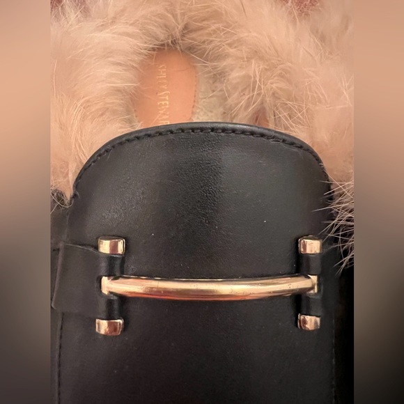 Black Ashley Stewart Mauve Tan Faux Fur Mules - Picture 4 of 15